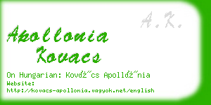 apollonia kovacs business card